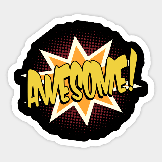 Awesome Comic Book Art Style Design Sticker by WordvineMedia